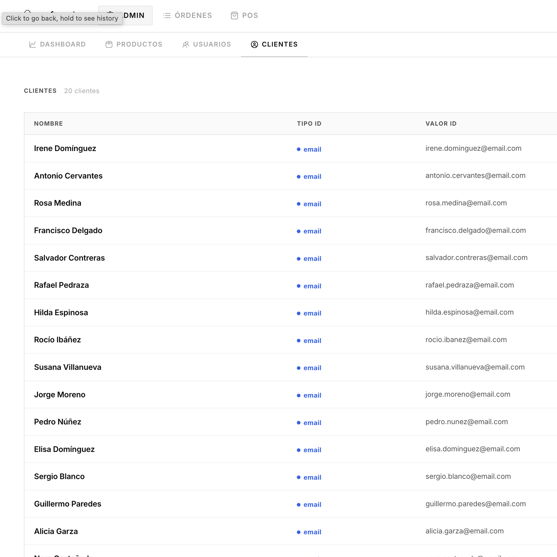 POS — Búsqueda de cliente