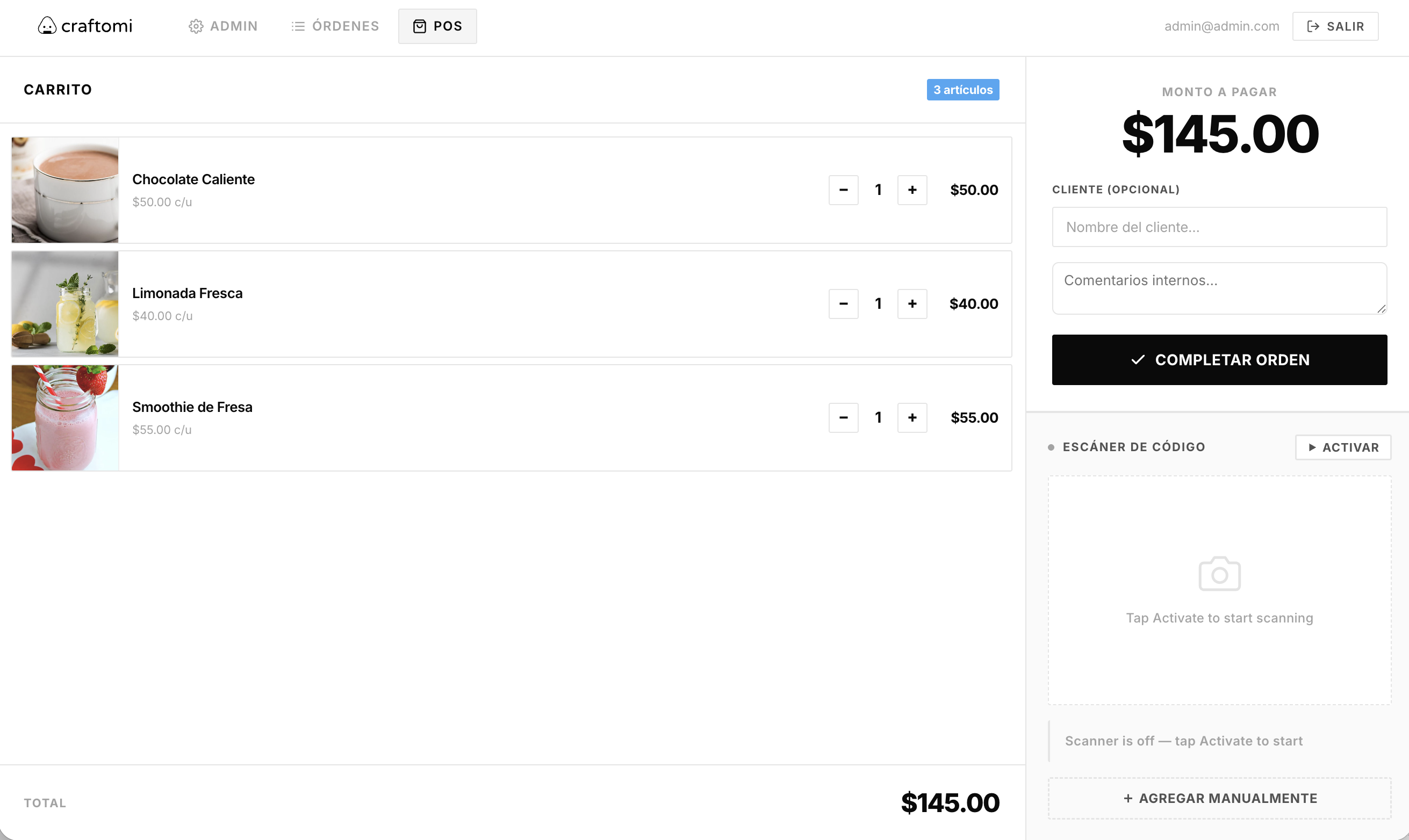 craftomi POS — Terminal de Venta