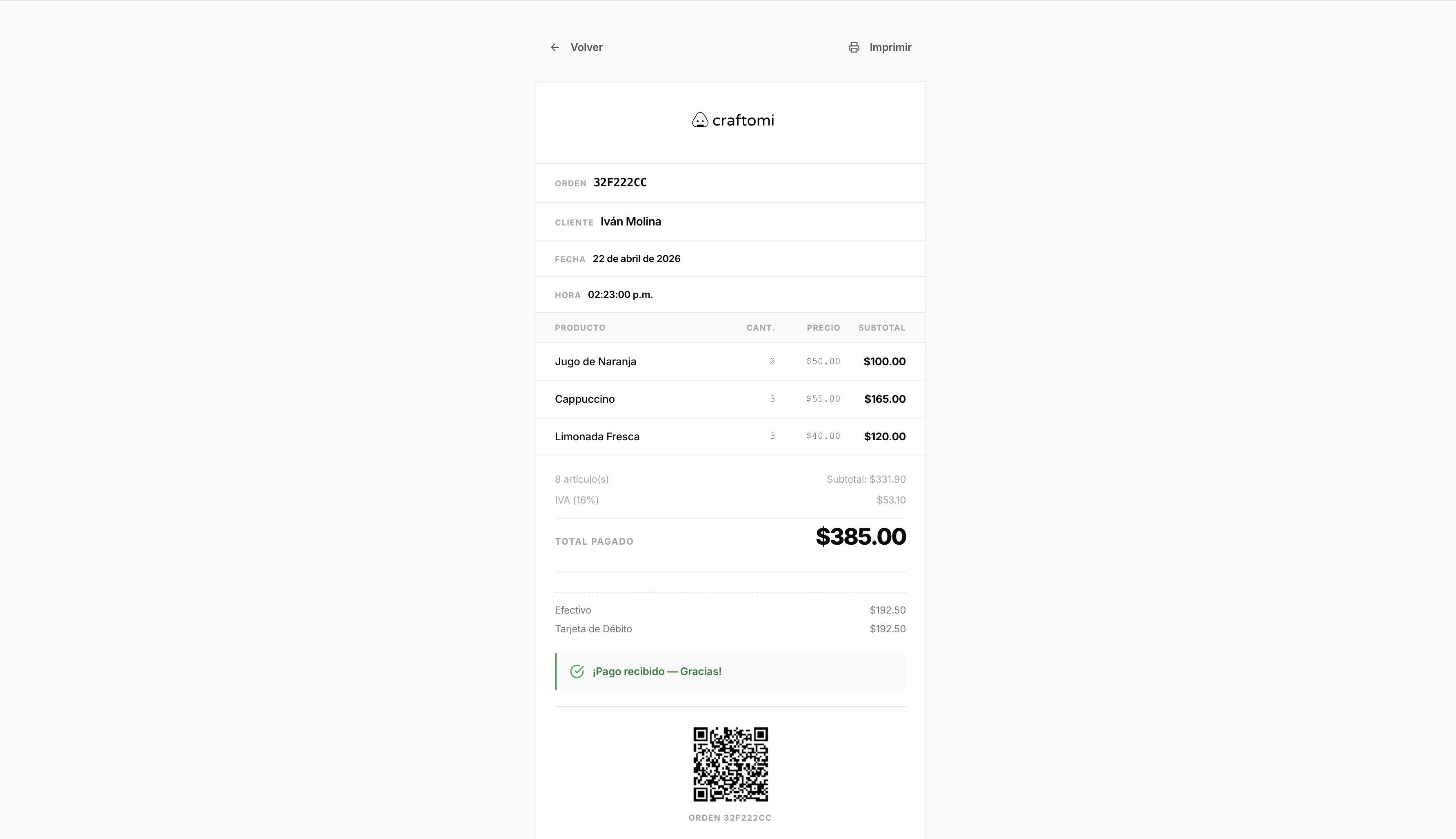 Ticket — Comprobante de venta